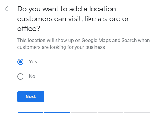 Can customers visit option on Google My Business